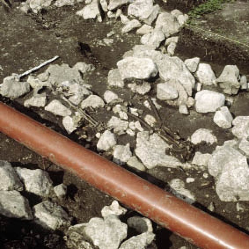 : Grab N1 der neuen Grabungen im Jahr 1993, weibliche Körperbestattung © PA NHM Wien