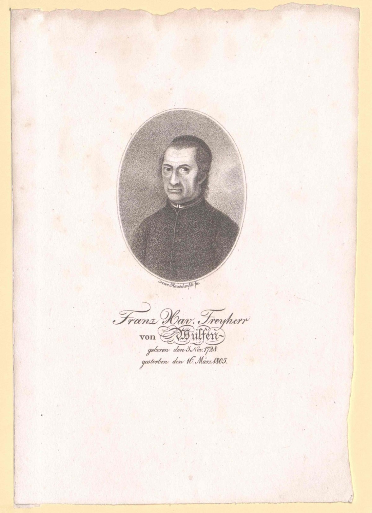 Portrait Franz Xaver Freiherr von Wulfen: Portrait Franz Xaver Freiherr von Wulfen