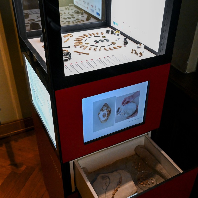 Neue Vitrine mit Schmuck aus Gräbern der frühen Bronzezeit im NHM Wien