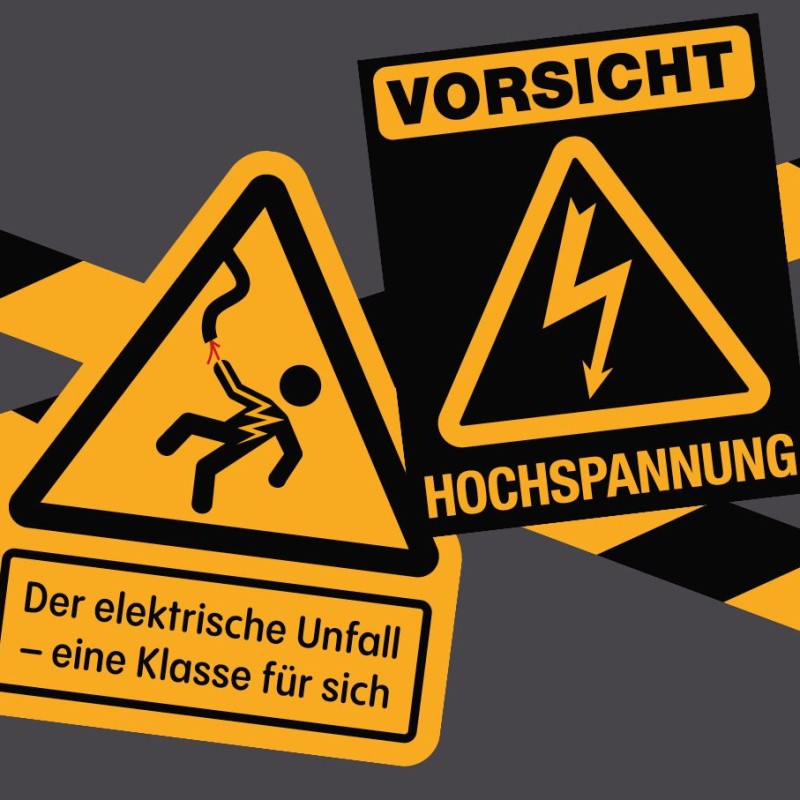 Black-and-yellow
                                 warning signs that warn of electric shock and high voltage