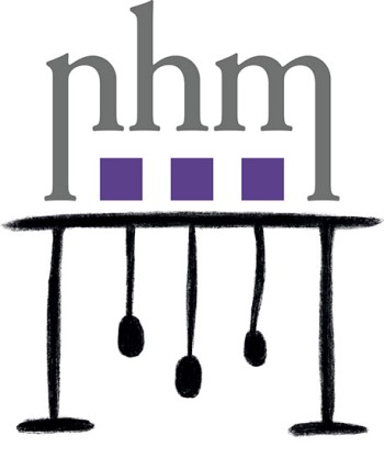 : Graue Buchstaben 'nhm' über drei violetten Quadraten und einer schwarz skizzierten Linie mit vier vertikalen Linien und kreisförmigen Enden. (KI-generierter Alt-Text, erstellt mit GPT-4.1-mini)