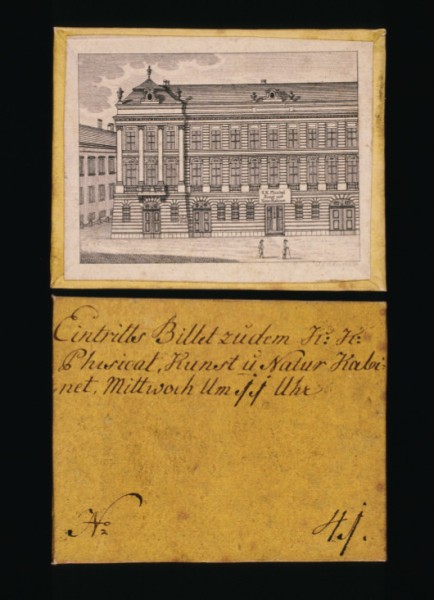 Eintrittskarte für das K.K. Physical, Kunst und Natur Kabinet von 1802